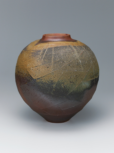 Bizen Jar With Net Pattern Yoshihiro Shibata Traditional