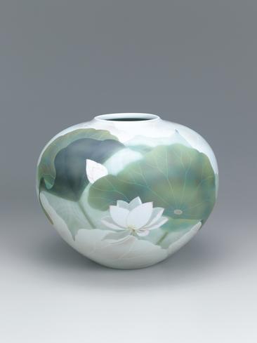 吹染蓮図大壺