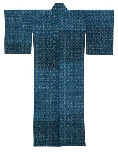 木綿手紡絣経緯着物「山桃」