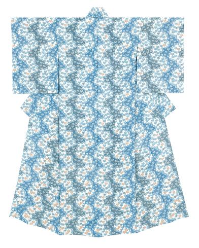 藍形染着物「竹林の光芒」