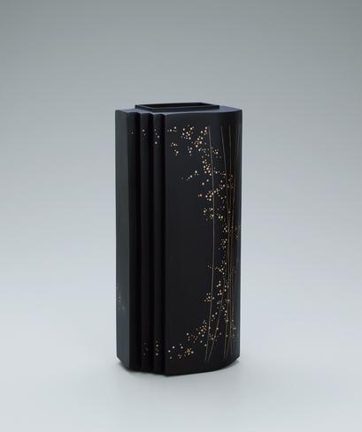 鐵地象嵌花器「宵」
