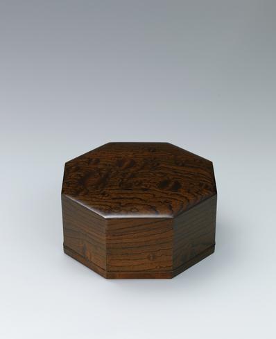 神代欅拭漆八角箱