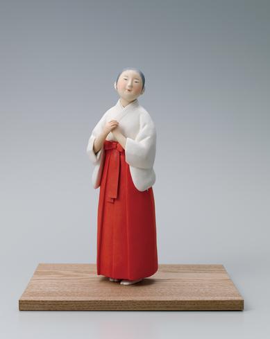 紙塑紙貼「縁結びの巫女」