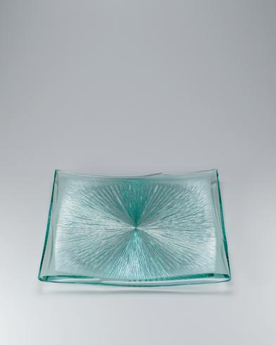 積層切子角皿「蒼菉の月」
