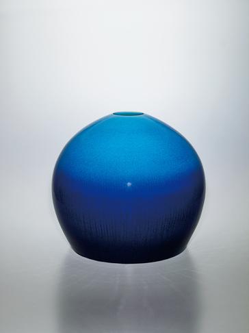 碧釉漣文壺