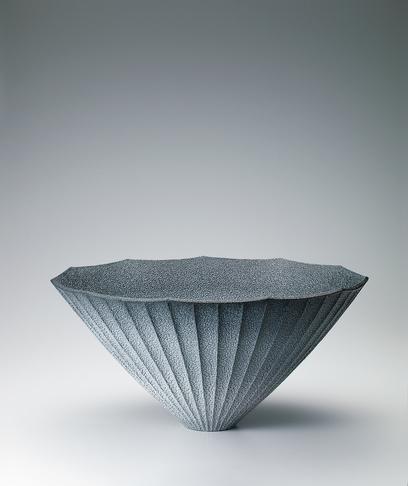 藍色志野花器
