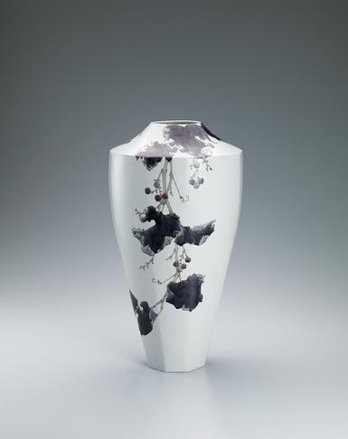 野葡萄文面取花器