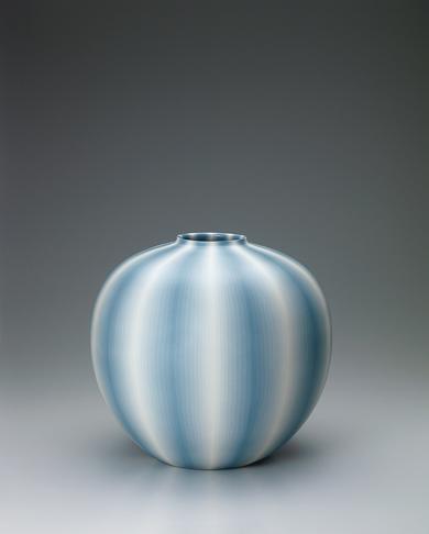 椋灰釉練上線文大壺