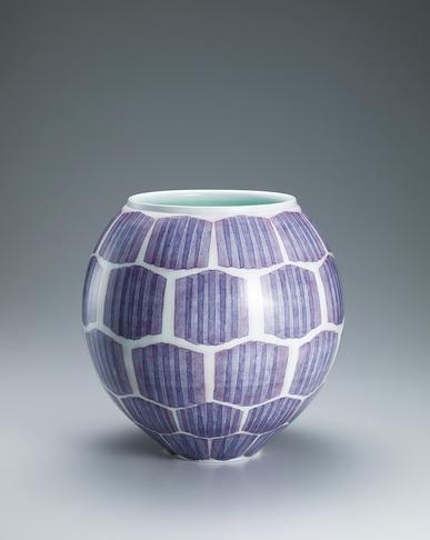 布染彩磁壺