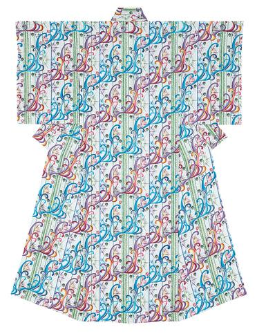 琉球紅型染着物「波あしび」