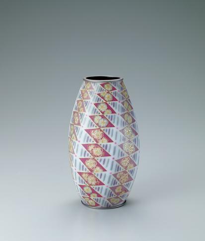 有線七宝六面花瓶「春の光」