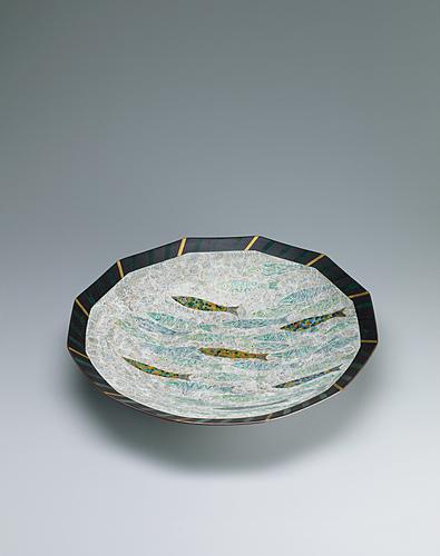 釉刻色絵金銀彩鉢