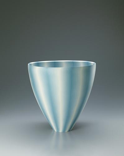 椋灰釉練上線文深鉢