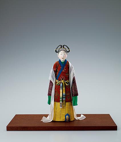 木芯桐塑木目込布貼「呉女」