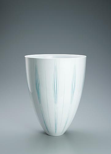 釉象嵌刻文花器