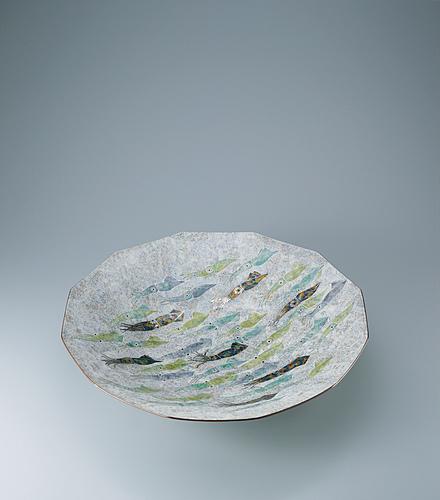 釉刻色絵金銀彩鉢