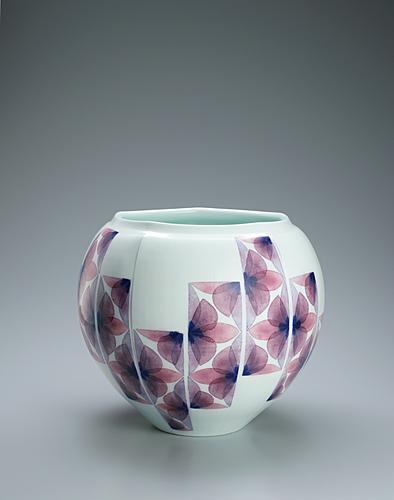 布染彩磁壺