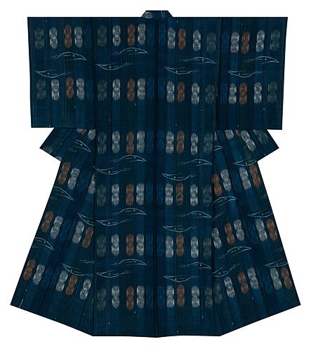 木綿手紡絣着物「宵ほたる」