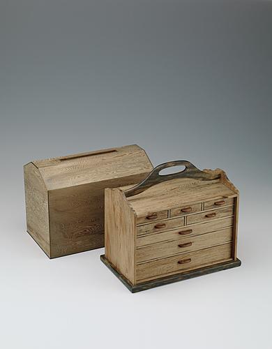 屋久杉砂磨提抽斗箱
