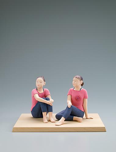 木彫木目込「青春」