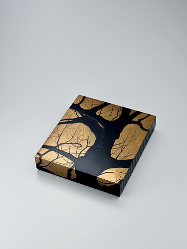 蒔絵色紙箱「樹影」