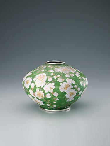 有線七宝花瓶「浅春梅薫」