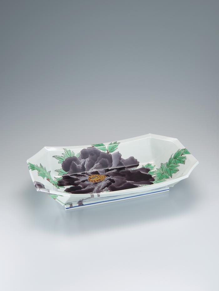 隅切長平鉢「花王」