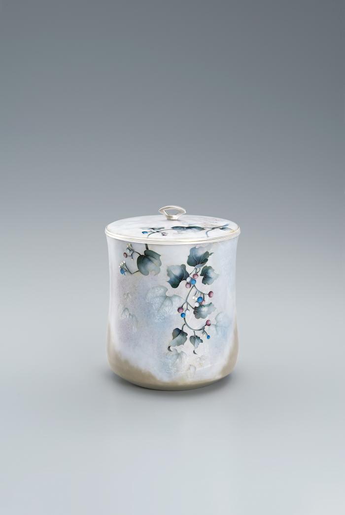 有線七宝水指「秋霜」