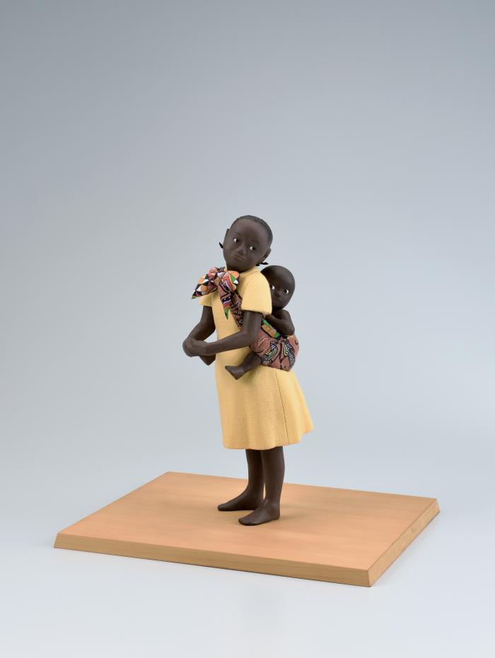 木彫木目込「おとうと」