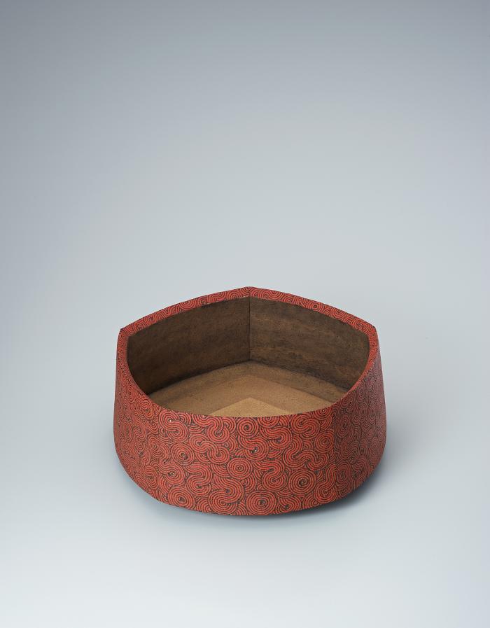 紅彩条文五角器