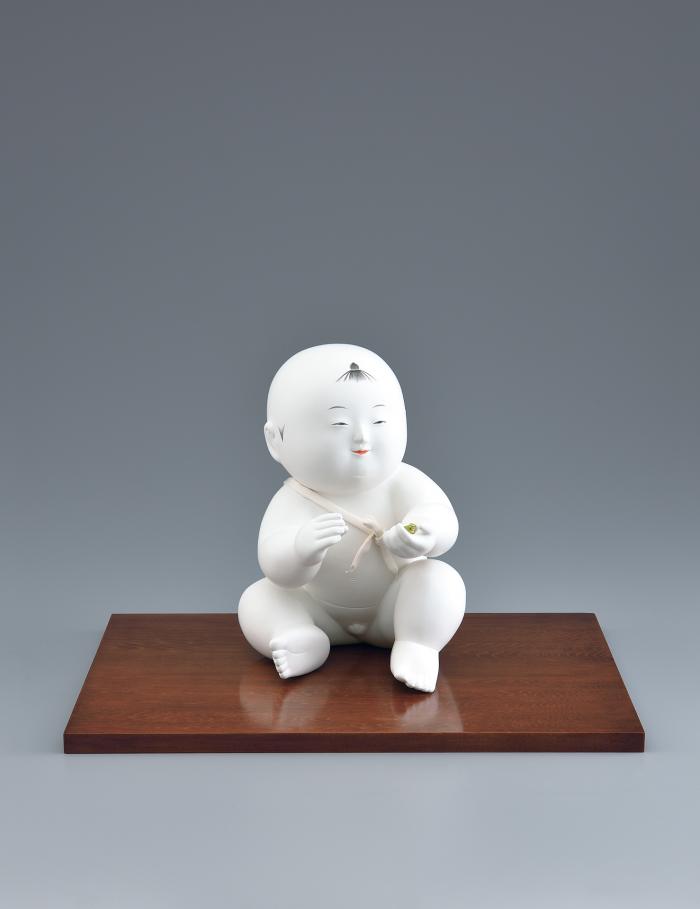 木彫胡粉「瑞雨のころ」