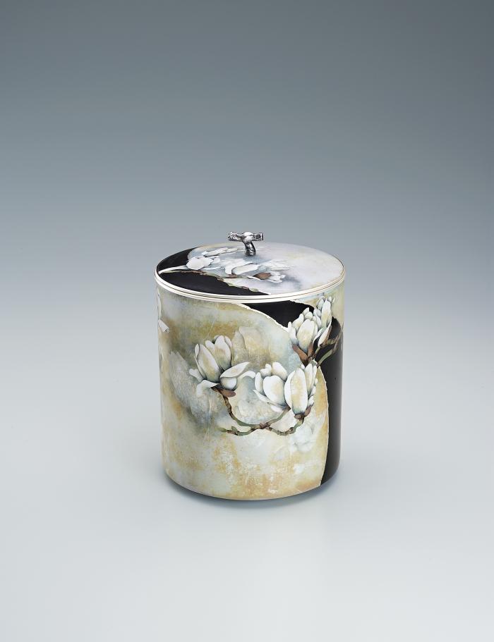 有線七宝水指「春雷」