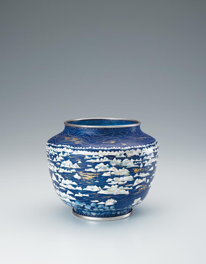 省胎七宝花瓶「冬夕焼」