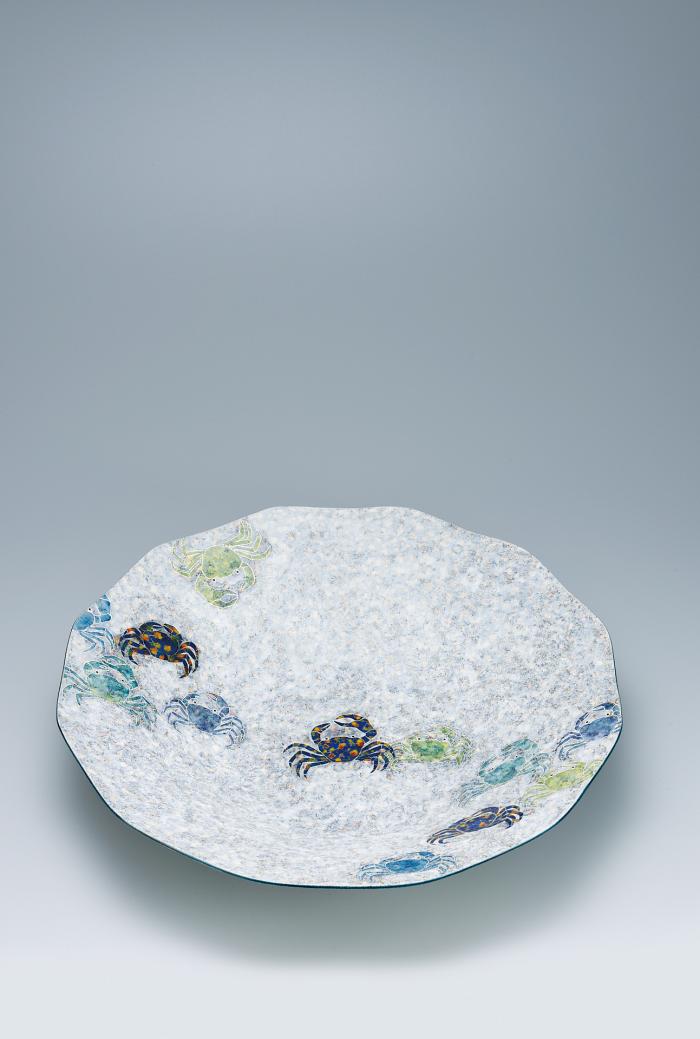 釉刻色絵金銀彩鉢
