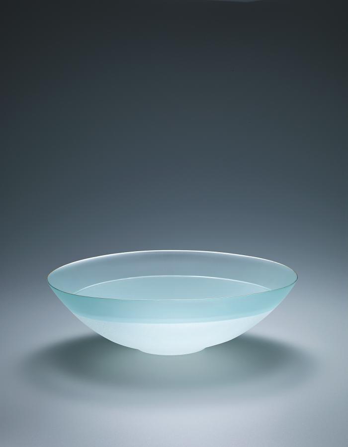 硝子絹糸紋鉢「夕陽」