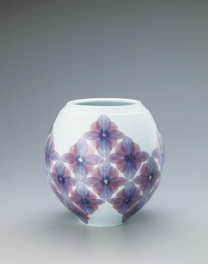 重染彩磁壺