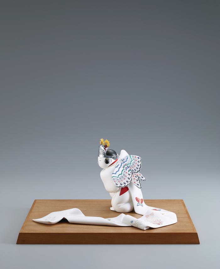 陶彫彩色「蝶の途」