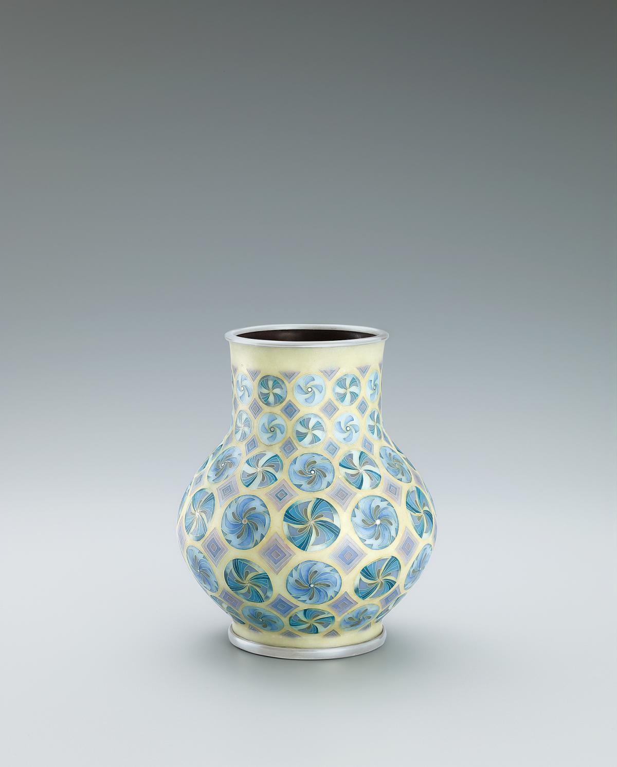 Cloisonne Flower Vase Pinwheels Yoshiko Okamoto Traditional Japanese Art Gallery Japan