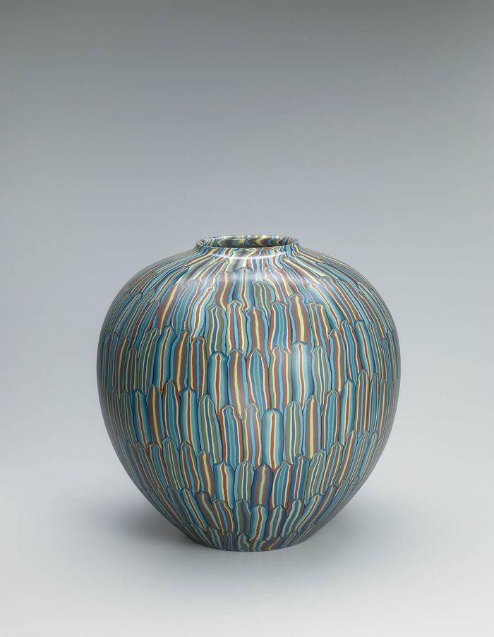 椋灰釉練上大壺