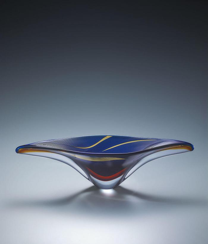 線刻硝子花器「青嶺」