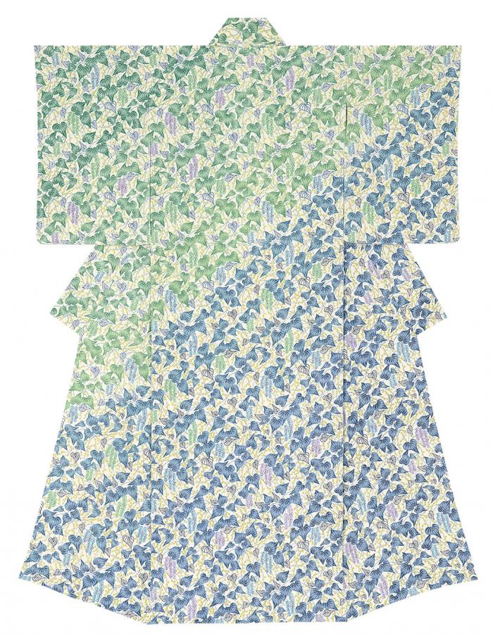 型絵染着物「山路行く」