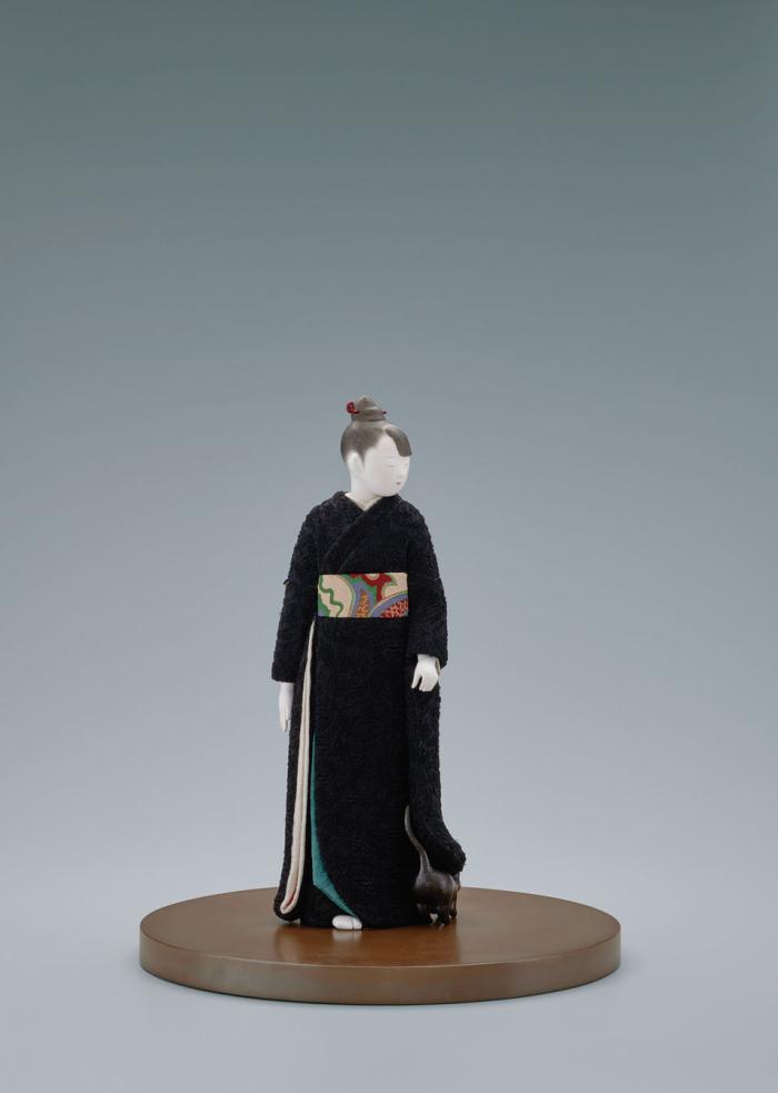 木芯桐塑木目込「またね」