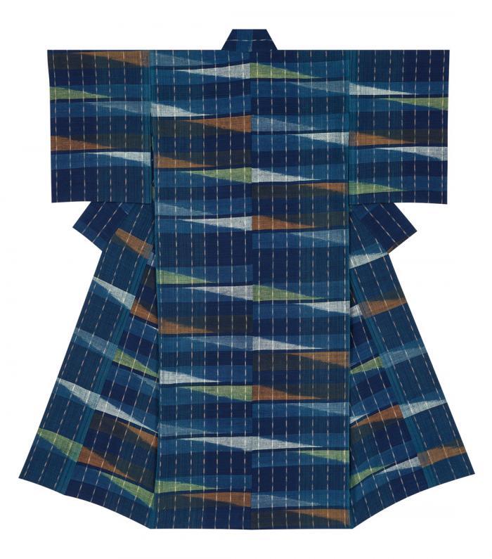 木綿手紡絣着物「砂丘の夕やけ」