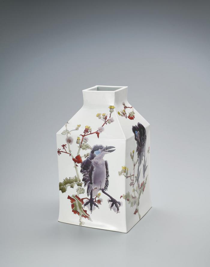 「道端の烏」飾瓶