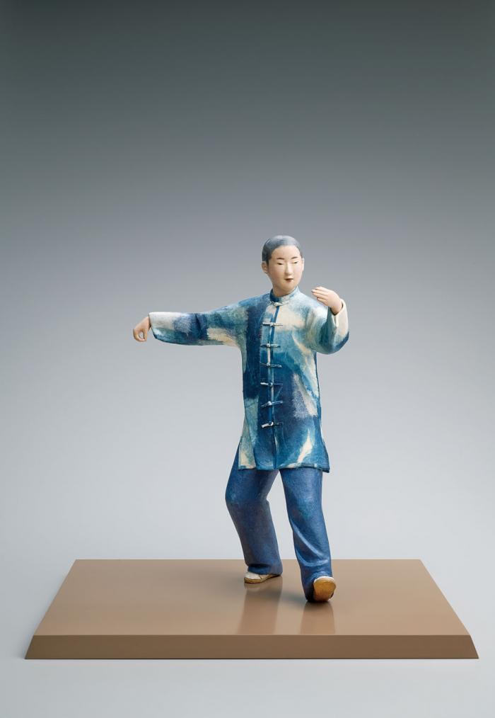 木芯桐塑紙貼「北京の朝」