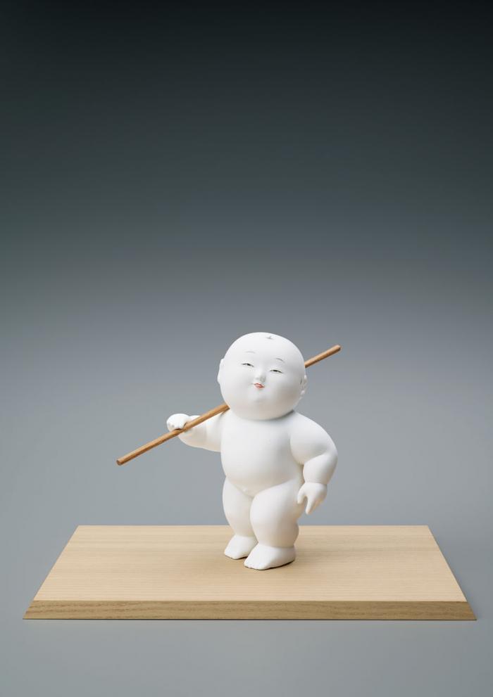 木彫胡粉「水心」