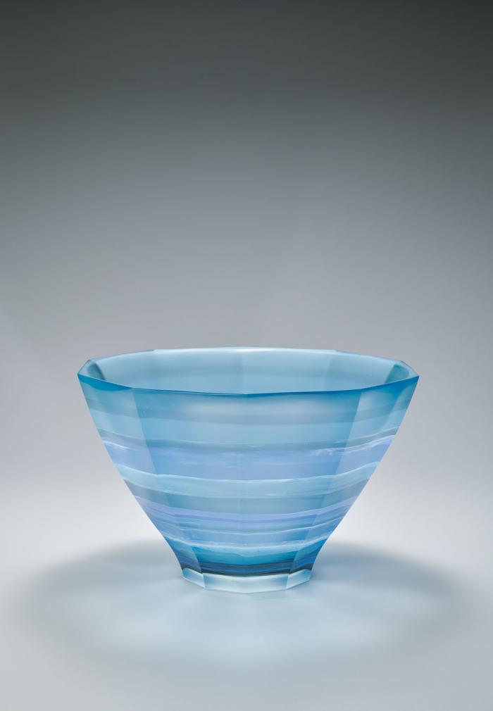 硝子鉢「彩りの記憶 柿田川より『湧水』」