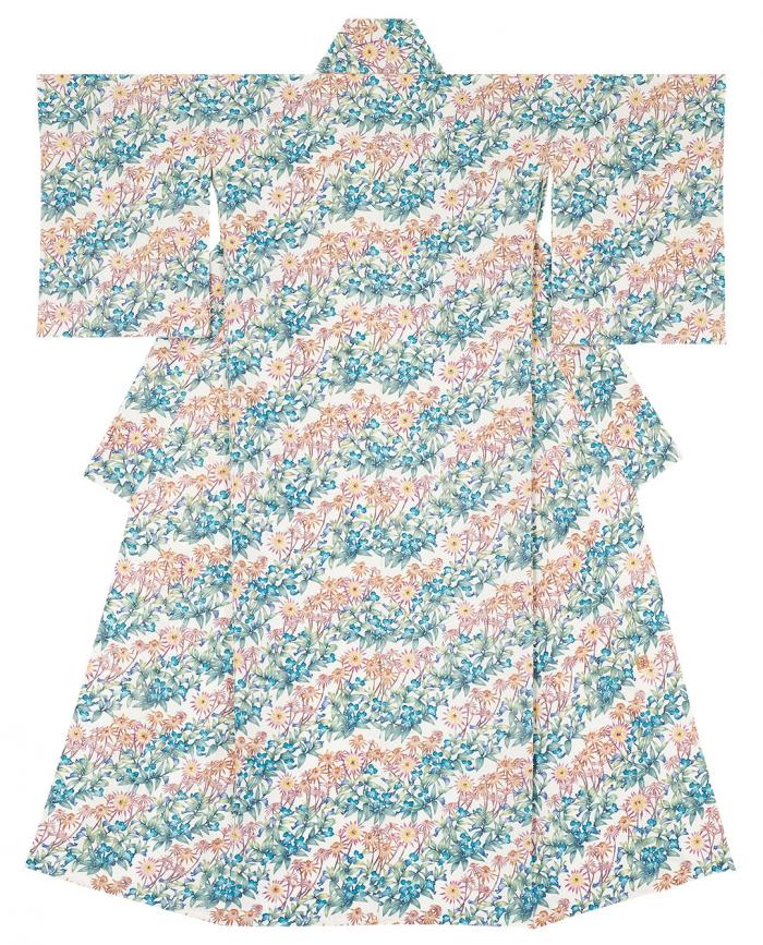 型絵染着物「路辺の秋」
