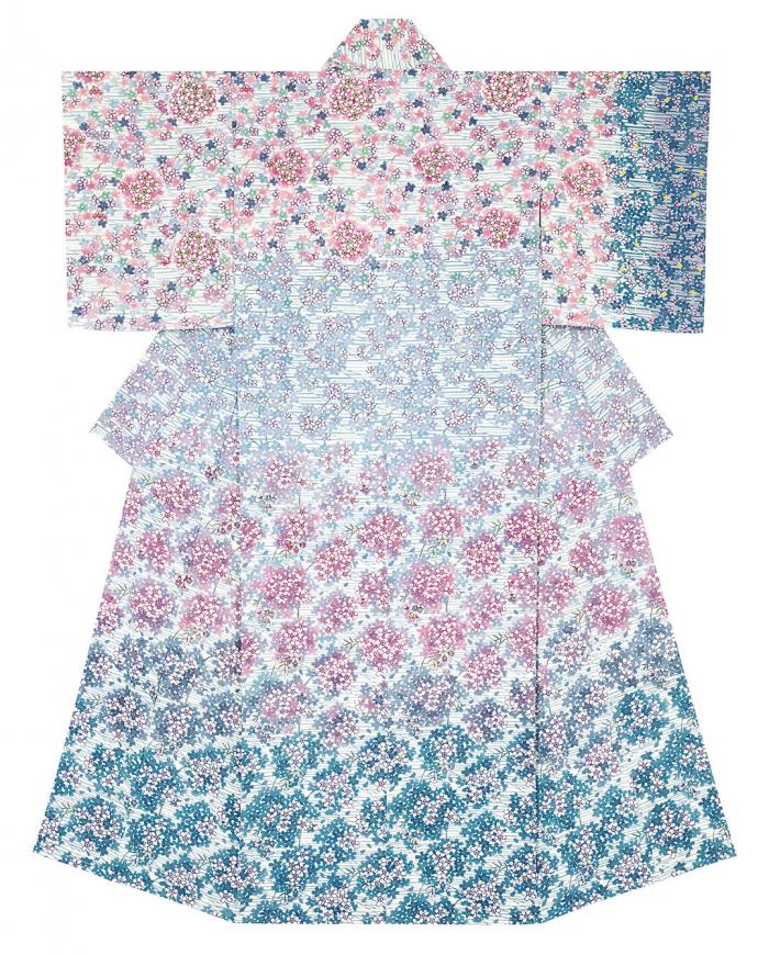 型絵染着物「桜 一刻」