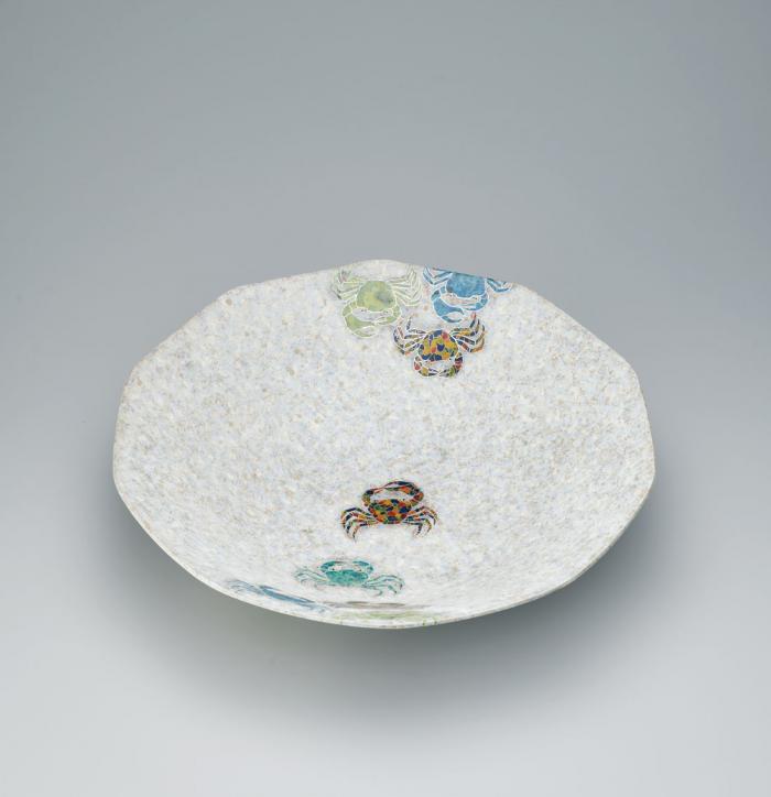 釉刻色絵金銀彩鉢